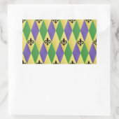 Mardi Gras Harlequin Fleur De Lis Rechthoekige Sticker (Tas)
