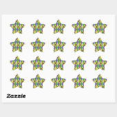Mardi Gras Harlequin Fleur De Lis Ster Sticker (Vel)
