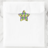 Mardi Gras Harlequin Fleur De Lis Ster Sticker (Tas)