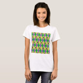 Mardi Gras Harlequin Fleur De Lis T-shirt (Voorkant volledig)