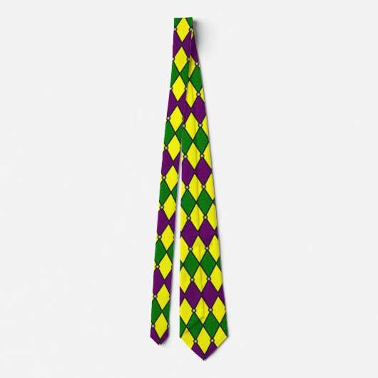 Mardi Gras Harlequin Jester Pattern Stropdas (Achterkant)
