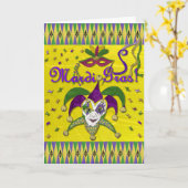 Mardi Gras Harlequin Kaart (Gele Bloem)