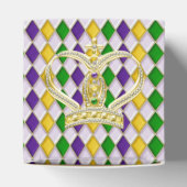 Mardi Gras Harlequin patroon2 met kroon Bedankdoosjes (Bovenkant)