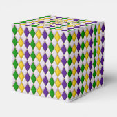 Mardi Gras Harlequin patroon2 met kroon Bedankdoosjes (Achterkant)