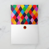 MARDI GRAS HARLEQUIN PATROON Kleurrijke Ruit  Kaar Kaart (Binnen)