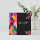 MARDI GRAS HARLEQUIN PATROON Kleurrijke Ruitvormen Kaart (Staand voorkant)