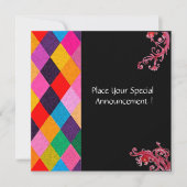 MARDI GRAS HARLEQUIN PATROON Kleurrijke Ruitvormen Kaart (Voorkant)