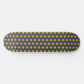 Mardi Gras Harlequin Patroon Schaats Deck - donker Skateboard (Horizontaal)