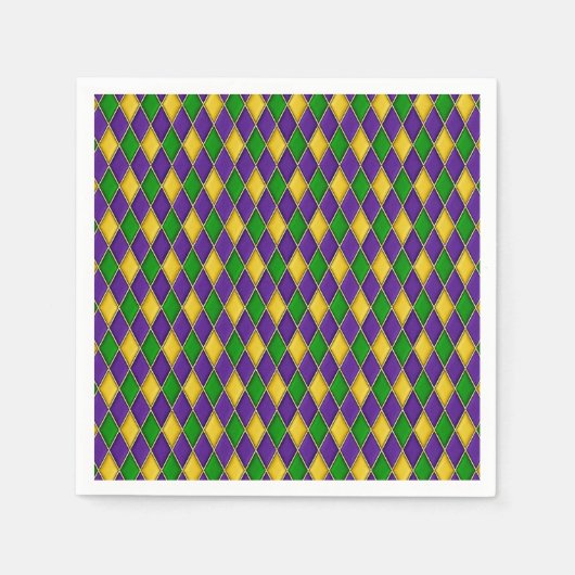 Mardi Gras Harlequin patroon wegwerp servetten (Voorkant)