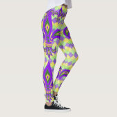 Mardi Gras Harlequin Pattern en Fleur de Lis Leggings (Rechts)
