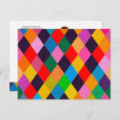 MARDI GRAS HARLEQUIN PATTERN kleurrijke Rhombi Briefkaart (Voorkant / Achterkant)