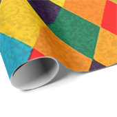 MARDI GRAS HARLEQUIN PATTERN kleurrijke Rhombi Cadeaupapier (Rol Hoek)