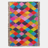 MARDI GRAS HARLEQUIN PATTERN kleurrijke Rhombi Deken (Voorkant Verticaal)