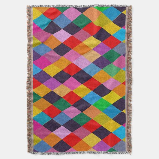MARDI GRAS HARLEQUIN PATTERN kleurrijke Rhombi Deken (Voorkant Verticaal)