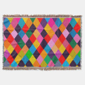 MARDI GRAS HARLEQUIN PATTERN kleurrijke Rhombi Deken (Voorkant)