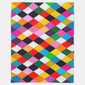 MARDI GRAS HARLEQUIN PATTERN kleurrijke Rhombi Fleece Deken (Voorkant)