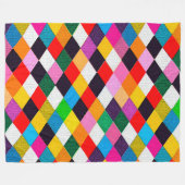 MARDI GRAS HARLEQUIN PATTERN kleurrijke Rhombi Fleece Deken (Voorkant (Horizontaal))