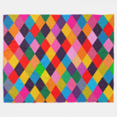MARDI GRAS HARLEQUIN PATTERN kleurrijke Rhombi Fleece Deken (Voorkant (Horizontaal))