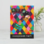 MARDI GRAS HARLEQUIN PATTERN kleurrijke Rhombi Kaart (Staand voorkant)