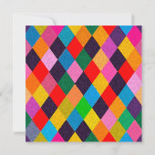MARDI GRAS HARLEQUIN PATTERN kleurrijke Rhombi Kaart (Achterkant)