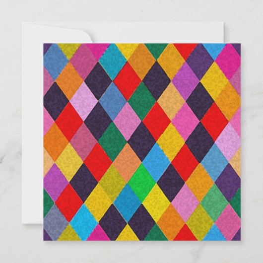 MARDI GRAS HARLEQUIN PATTERN kleurrijke Rhombi Kaart (Achterkant)