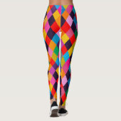 MARDI GRAS HARLEQUIN PATTERN kleurrijke Rhombi Leggings (Achterkant)