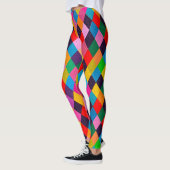 MARDI GRAS HARLEQUIN PATTERN kleurrijke Rhombi Leggings (Links)