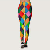 MARDI GRAS HARLEQUIN PATTERN kleurrijke Rhombi Leggings (Achterkant)