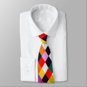 MARDI GRAS HARLEQUIN PATTERN kleurrijke Rhombi Stropdas (Gebonden)