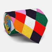 MARDI GRAS HARLEQUIN PATTERN kleurrijke Rhombi Stropdas (Opgerold)