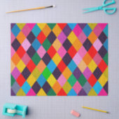 MARDI GRAS HARLEQUIN PATTERN kleurrijke Rhombi Tissuepapier (Craft)