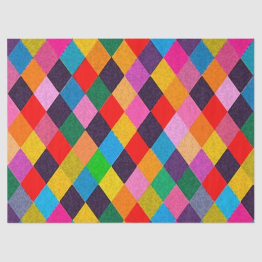 MARDI GRAS HARLEQUIN PATTERN kleurrijke Rhombi Tissuepapier (Voorkant)