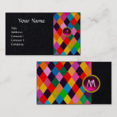 MARDI GRAS HARLEQUIN PATTERN kleurrijke Rhombi Visitekaartje (Voorkant / Achterkant)