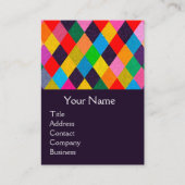 MARDI GRAS HARLEQUIN PATTERN kleurrijke Rhombi Visitekaartje (Voorkant)