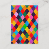 MARDI GRAS HARLEQUIN PATTERN kleurrijke Rhombi Visitekaartje (Achterkant)