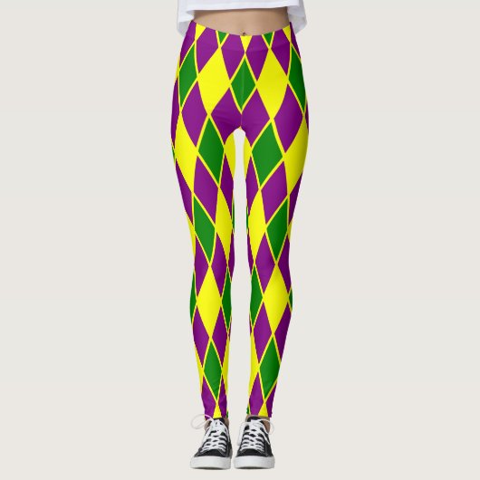Mardi Gras Harlequin Pattern Mardi-Gras Leggings (Voorkant)