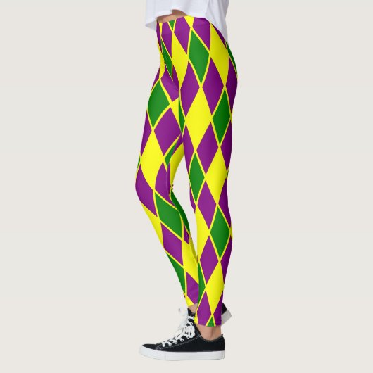 Mardi Gras Harlequin Pattern Mardi-Gras Leggings (Links)