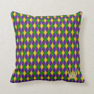 Mardi Gras Harlequin Pattern met kroon Kussens