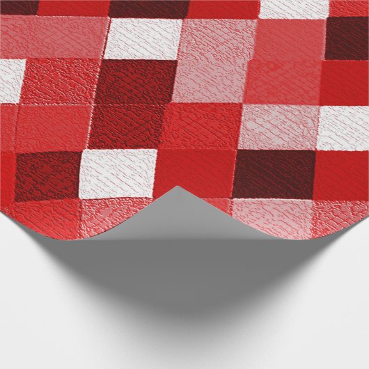 MARDI GRAS HARLEQUIN PATTERN Rood roze Rhombi Cadeaupapier (Hoek)