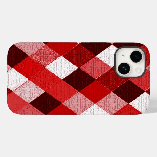 MARDI GRAS HARLEQUIN PATTERN Rood roze Rhombi Case-Mate iPhone Case (Achterkant (horizontaal))