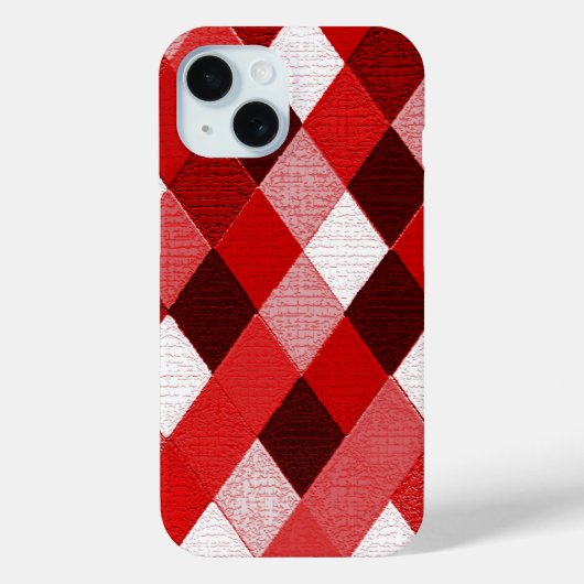 MARDI GRAS HARLEQUIN PATTERN Rood roze Rhombi Case-Mate iPhone Case (Achterkant)