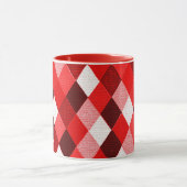 MARDI GRAS HARLEQUIN PATTERN Rood roze Rhombi Mok (Midden)