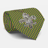 Mardi Gras Harlequin Stropdas w/Choice- Crown & Fl (Opgerold)