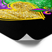 Mardi Gras Hart Fleur-de-lis Symbool Carnaval Mann Poster (Hoek)