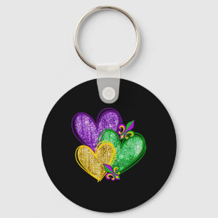 Mardi Gras Hart Fleur-de-lis Symbool Carnaval Mann Sleutelhanger