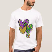 Mardi Gras Harten T-Shirt (Voorkant)