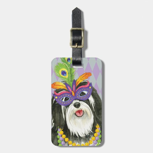 Mardi Gras Havanese Bagagelabel (Voorkant verticaal)