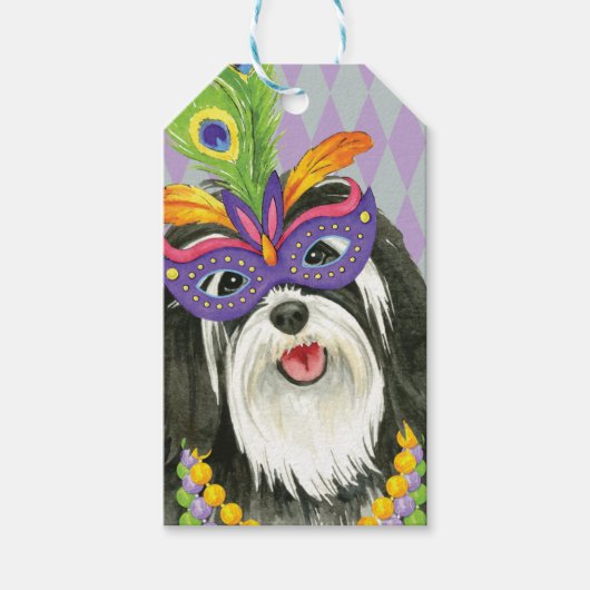 Mardi Gras Havanese Cadeaulabel (Voorkant)