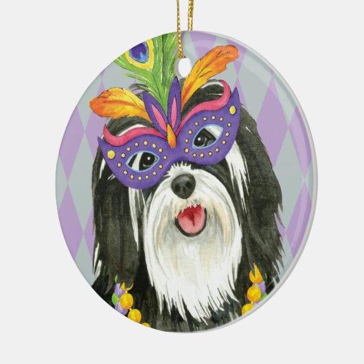 Mardi Gras Havanese Keramisch Ornament (Links)