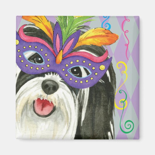 Mardi Gras Havanese Magneet (Voorkant)